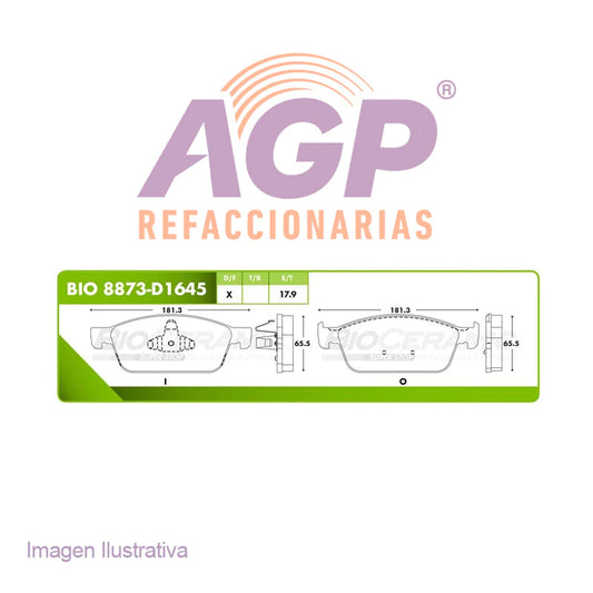 BALATA DE FRENO DELANTERA FORD ESCAPE 2013-2019.