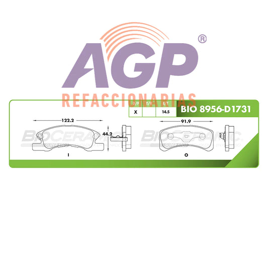 BALATA DE FRENO DELANTERA DODGE ATTITUDE 15-17