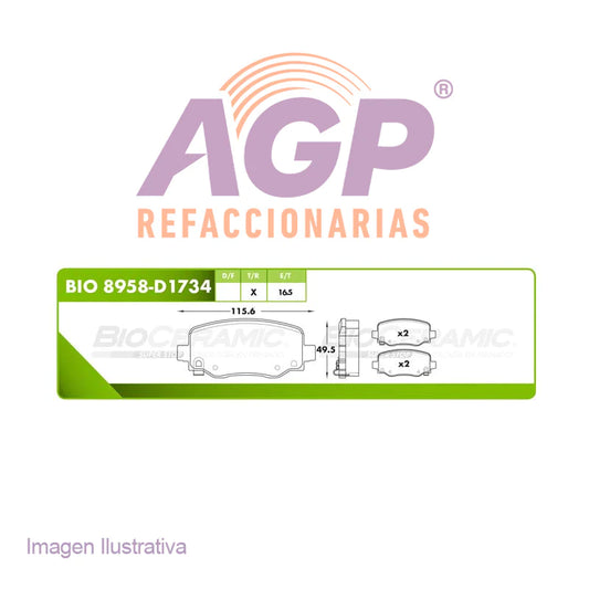 BALATA DE FRENO TRASERA JEEP CHEROKEE BRG Y BRF 14-20