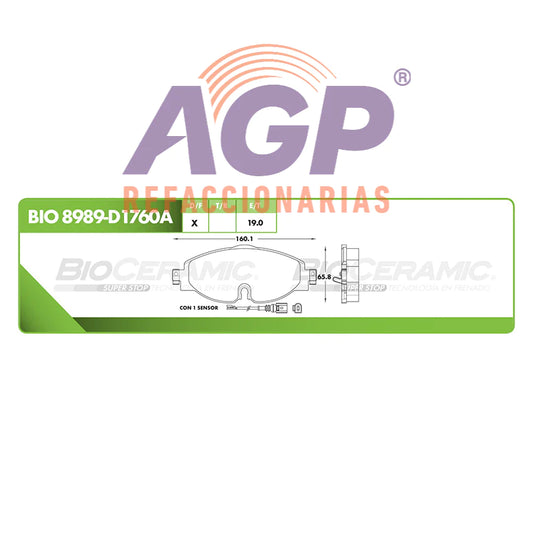 BALATA DE FRENO DELANTERA VOLKSWAGEN JETTA 1.4L 2019-2021