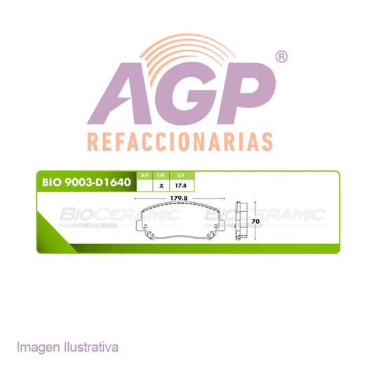 BALATA DE FRENO DELANTERA DODGE DART 2013-2016
