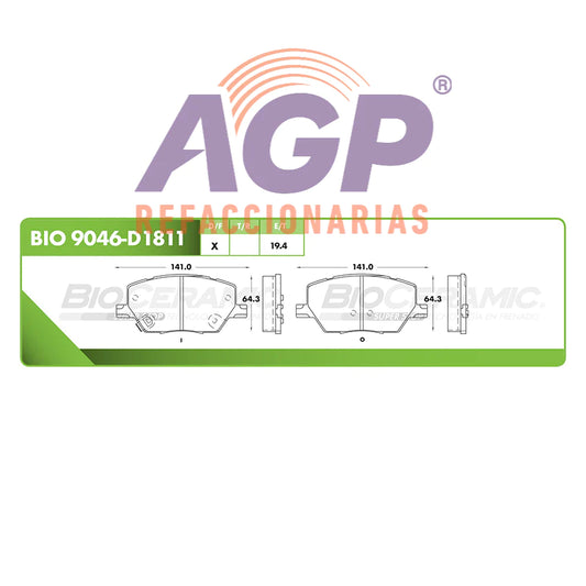 BALATA DE FRENO DELANTERA JEEP COMPASS 2018-2021