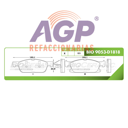 BALATA DE FRENO DELANTERA FORD EDGE 2015-2020