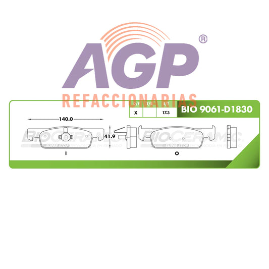 BALATA DE FRENO DELANTERA RENAULT LOGAN 2015-2018