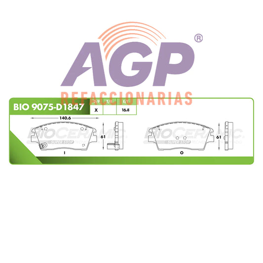 BALATA DE FRENO DELANTERA KIA SPORTAGE 2017-2020