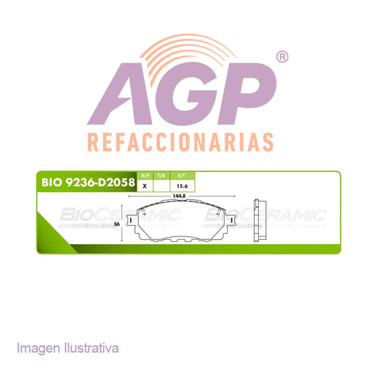BALATA DE FRENO DELANTERA TOYOTA HILUX 2016-2019 CABINA SENCILLA 5 BIRLOS