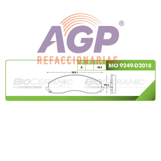BALATA DE FRENO DEL/TRAS FORD SUPER DUTY F-350 2017-2019