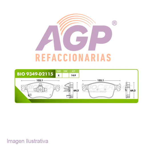 BALATA DE FRENO DELANTERA HONDA ACCORD TOURING 2018-2021