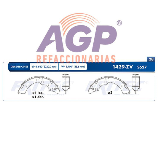 BALATA TAMBOR TRASERA HONDA TRUCK CR-V 1997-2001 HONDA ACCORD 1990-2007 CIVIC 2003-2015 FIT 2003-2013 =S627 ()