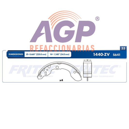 BALATA TAMBOR TRASERA CHEVROLET TRUCK TRACKER 1991-1995 SUZUKI SIDEKICK 1991-1995 =S641 ()