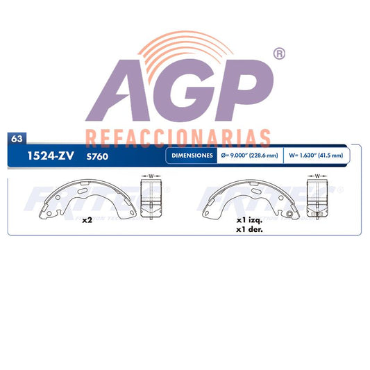 BALATA TAMBOR TRASERA FORD TRUCK ESCAPE 2001-2007 MAZDA TRUCK TRIBUTE 2001-2006 MERCURY TRUCK MARINER 2005-2007 =S760 ()