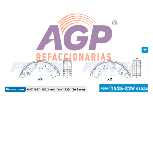 BALATA TAMBOR TRASERA RENAULT SCALA 2010-2012 =S1034 ()