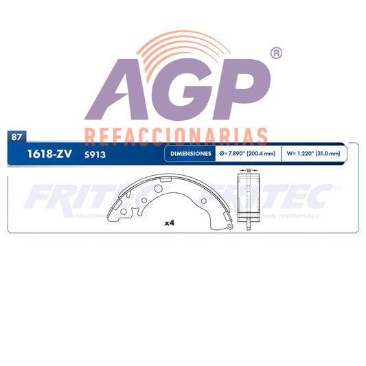 BALATA TRASERA HONDA CIVIC 2002-2013 FIT 2009-2013 FIT EX 2010-2011 FIT LX 2010-2011 FIT 2015-2016 HONDA CITY 2010-2012 =S913
