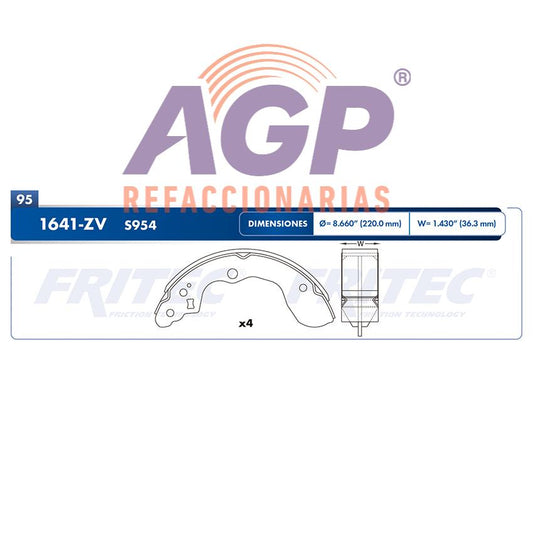 BALATA TAMBOR TRASERA SUZUKI S-CROSS 2014-2015 SX4 2007-2013 HATCH BACK =S954 ()