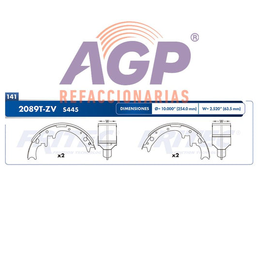 BALATA TAMBOR TRASERA SEAT CORDOBA 1976-1977 DODGE TRUCK DAKOTA 1990-1999 DODGE MONACO 1975-1978 RAM CHARGER 1980-1983 =S445 ()