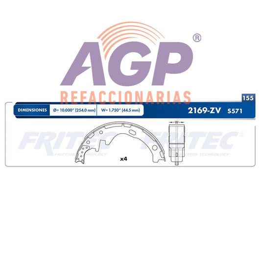 BALATA TAMBOR TRASERA NISSAN DATSUN PICK UP 1985-1989 =S571 ()