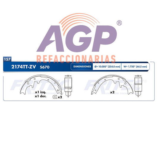 BALATA TAMBOR TRASERA JEEP LIBERTY 2002-2002 CHEROKEE 1991-1996 GRAND CHEROKEE 1993-1994 =S670 ()