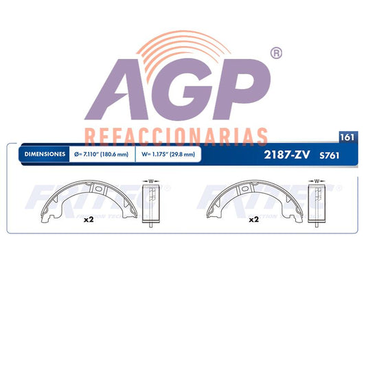 BALATA TAMBOR ESTACIONAMIENTO TRASERA CHRYSLER TRUCK GRAND VOYAGER 2000 TOWN & COUNTRY 1997-2000 DODGE TRUCK CARAVAN 1997-2000 =S761 ()