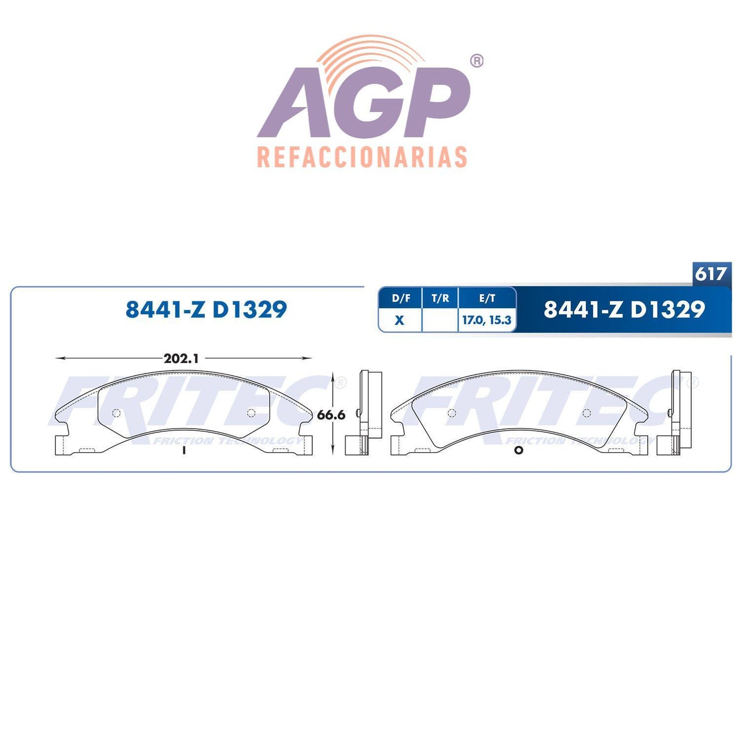 BALATA  TRASERA FORD TRUCK E-150 2008-2014, FORD TRUCK E-250 2008-2013, FORD (FRI-SHD8441Z) - REFACCIONARIAS AGP
