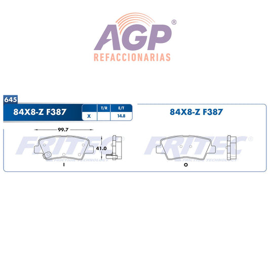 BALATA  DELANTERA TOYOTA HI-LUX 2009-2013, TOYOTA TRUCK VIGO 2010-2010 (FRI-SHD8776Z)
