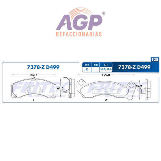 BALATA  DELANTERA FORD GRAND MARQUIS 1991-1991, FORD GRAND MARQUIS 1992-1994 (FRI-SPC7378Z)