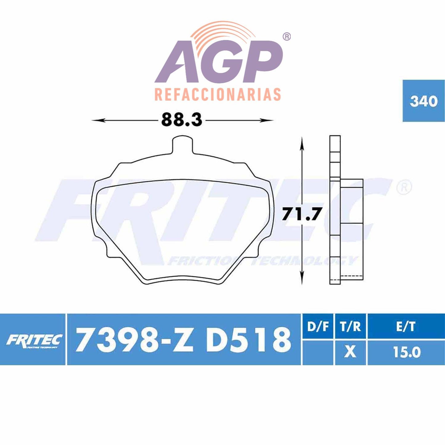 BALATA  TRASERA LAND ROVER DEFENDER 1994-1997, LAND ROVER DISCOVERY 1994-199 (FRI-SPC7398Z)