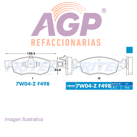 BALATA  DELANTERA DODGE VISION 15-17, RAM PROMASTER RAPID 2017-2018 (FRI-SPC7W04Z)