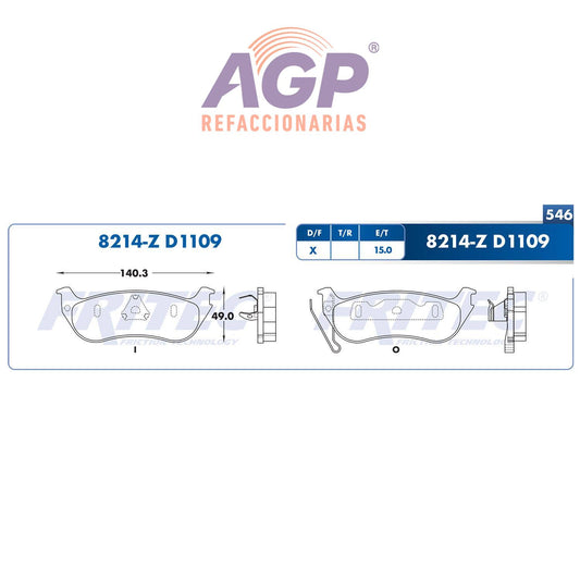 BALATA  TRASERA FORD TRUCK EXPLORER 2005-2010, MERCURY TRUCK MOUNTAINEER 200 (FRI-SPC8214Z)