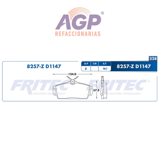 BALATA  DELANTERA NISSAN ALMERA 2001-2005 (FRI-SPC8257Z)