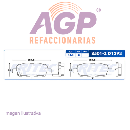 BALATA  TRASERA INFINITI G25 2011-2012, INFINITI G37 2011-2013, INFINITI M35 (FRI-SPC8501Z)