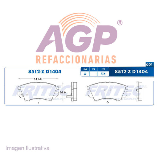BALATA  DELANTERA CHEVROLET CAMARO 2010-2014, CHEVROLET CAPRICE 2011-2012 (FRI-SPC8512Z)