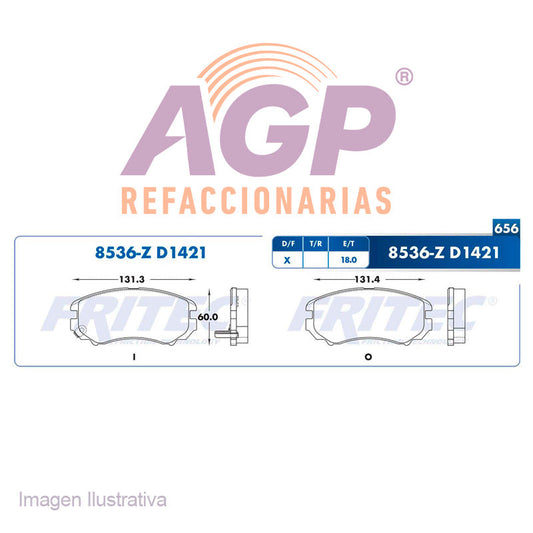 BALATA  DELANTERA BUICK LACROSSE 2010-2015, BUICK REGAL 2011-2015, CHEVROLET M (FRI-SPC8536Z)