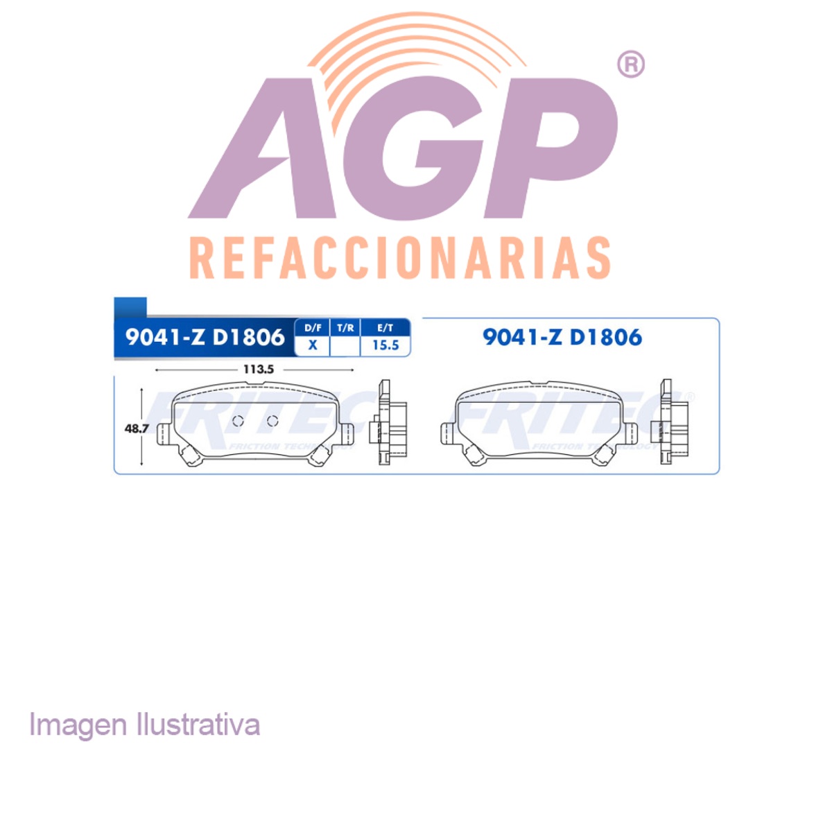 BALATA  TRASERA CHEVROLET COLORADO 2016-2019 (FRI-SPC9041Z)