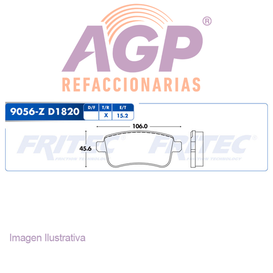 BALATA  TRASERA RENAULT FLUENCE 2010-2017 (FRI-SPC9056Z)