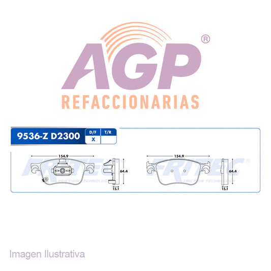 BALATA DISCO DELANTERA FORD TRUCK ESCAPE SE 4L 2.5 LTS 2022 BRONCO BASE 4L 2.3 LTS 2021-2023 FORD TRUCK MAVERICK LARIAT 4L 2.0 LTS 2022-2024 ()