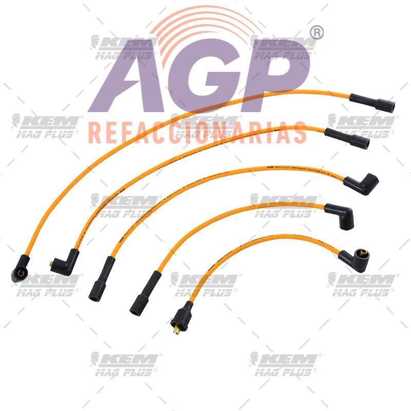 CABLES PARA BUJIAS MAG-PLUS  NISSAN 4 CIL. 1.6 LTS. TSURU III CARBURADO 8V 1992 CAPUCHON CORTO
