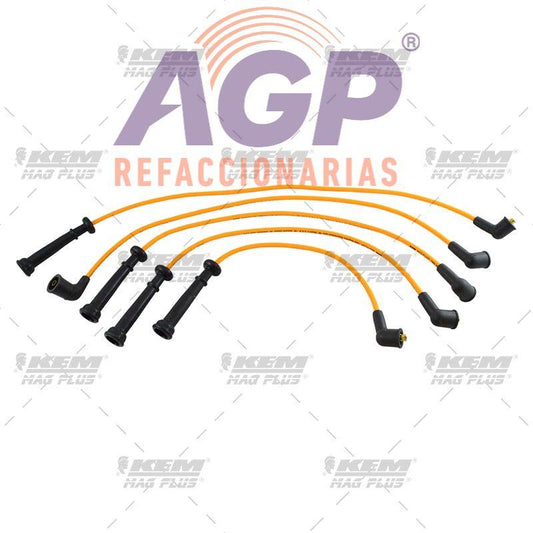 CABLES PARA BUJIAS MAG-PLUS  NISSAN 4 CIL. 1.6 LTS. TSURU III FUEL INJECTION 8V 1993-1994
