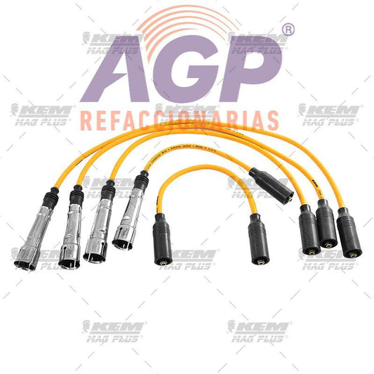 CABLES PARA BUJIAS MAG-PLUS  VW 4 CIL. 1.8 LTS. POINTER (1998-2003).(DISEÑO ORIGINAL CON BRINCADOR)