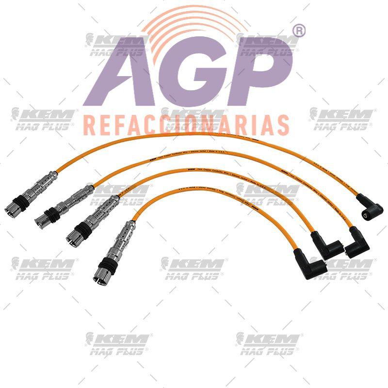 CABLES PARA BUJIAS MAG-PLUS  VW 4 CIL. 1.6 LTS. GOL 2009-2017 / POINTER 2005-2009 / LUPO 2003-2005 / SEAT IBIZA 2009-2015 (DISEÑO ORIGINAL CON BRINCADOR)