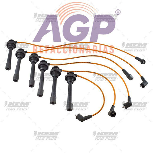 CABLES PARA BUJIAS MAG-PLUS  MITSUBISHI MONTERO SPORT 3.5 LTS. 6 CIL. 03-05 / MONTERO IMP. 3.0