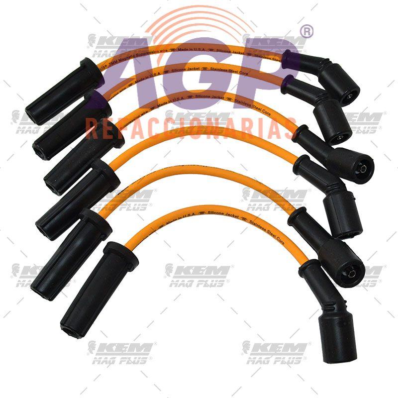 CABLES PARA BUJIAS MAG-PLUS  CHEVROLET SILVERADO 1500 4.3 LTS. 6 CIL. 14-15 / GMC SIERRA 1500 IMP. 4.3 LIT. 6 CIL. 14-15 - REFACCIONARIAS AGP