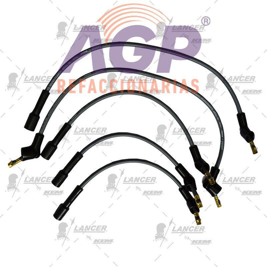 CABLES PARA BUJIAS VW 4 CIL. ATLANTIC, CARIBE, GOLF, JETTA ENC. CONVENCIONAL 1976-1989.