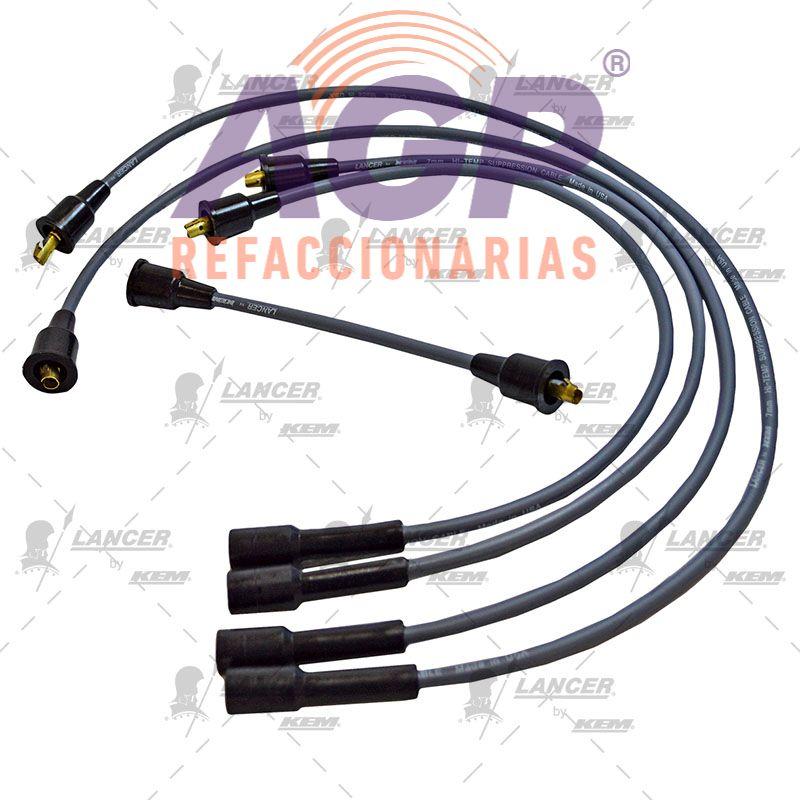 CABLES PARA BUJIAS VW 4 CIL. SEDAN 1200, 1500, 1600 C.C. ENC. CONVENCIONAL 1963-1989 - REFACCIONARIAS AGP