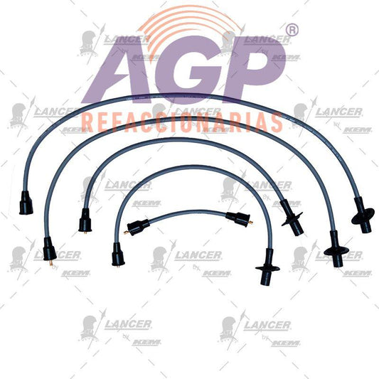 CABLES PARA BUJIAS  VW 4 CIL. SEDAN ENC. ELECTRONICO 1990-1996.(DISEÑO ORIGINAL SIN BRINCADOR)