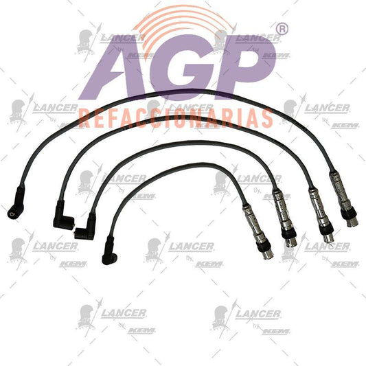 CABLES PARA BUJIAS  VW 4 CIL. 1.6 LTS. GOL 2009-2017 / POINTER 2005-2009 / LUPO 2003-2005 / SEAT IBIZA 2009-2015 (DISEÑO ORIGINAL CON BRINCADOR)