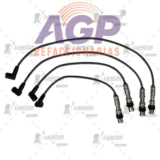 CABLES PARA BUJIAS  VW 4 CIL. 1.6 LTS. CROSS FOX 2007-2016.(DISEÑO ORIGINAL CON BRINCADOR)