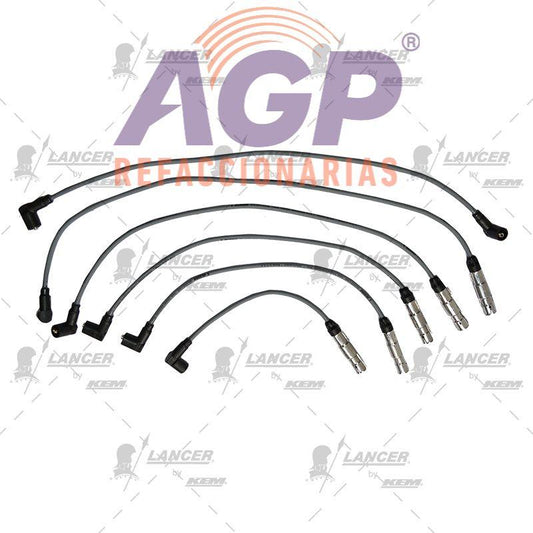 CABLES PARA BUJIAS  VW 5 CIL. 2.5 LTS. EUROVAN 2.5 LTS. 2001-2004.(DISEÑO ORIGINAL CON BRINCADOR)