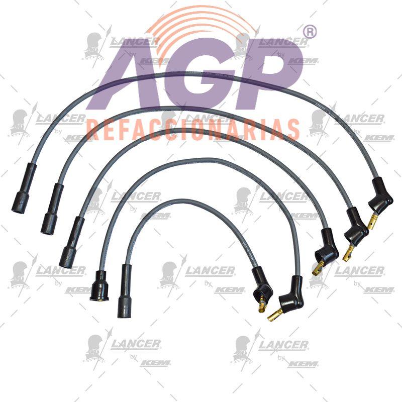 CABLES PARA BUJIAS NISSAN 4 CIL. 1600 C.C. HIKARI TURBO, TSURU II TURBO 1988-1991. - REFACCIONARIAS AGP