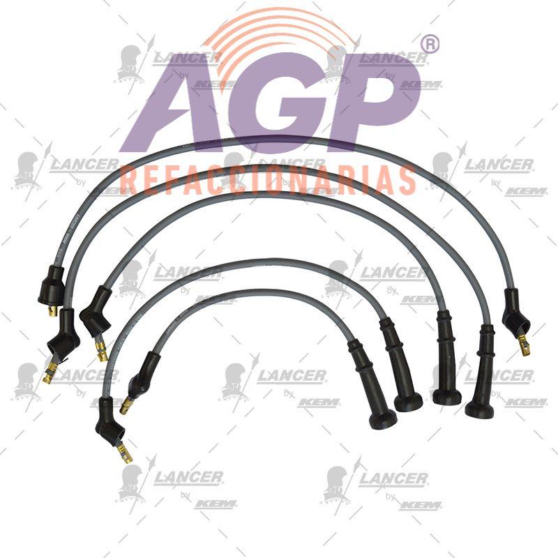 CABLES PARA BUJIAS NISSAN 4 CIL. 1.6L.TSURU III  FUEL INJECTION 8 VALVULAS (TAPA ROJA) 1993-1994