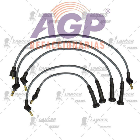 CABLES PARA BUJIAS NISSAN 4 CIL. 1.6L.TSURU III  FUEL INJECTION 8 VALVULAS (TAPA ROJA) 1993-1994